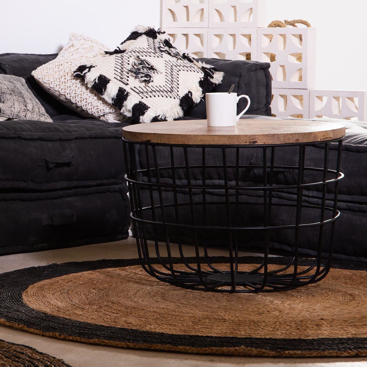 TABLE BASSE RONDE EN BOIS